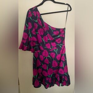 NWOT Satin One Shoulder dress